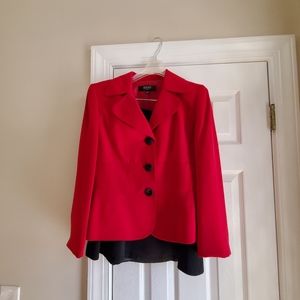 Red and Black Kasper Classics Suit, Size 10 smoke free home